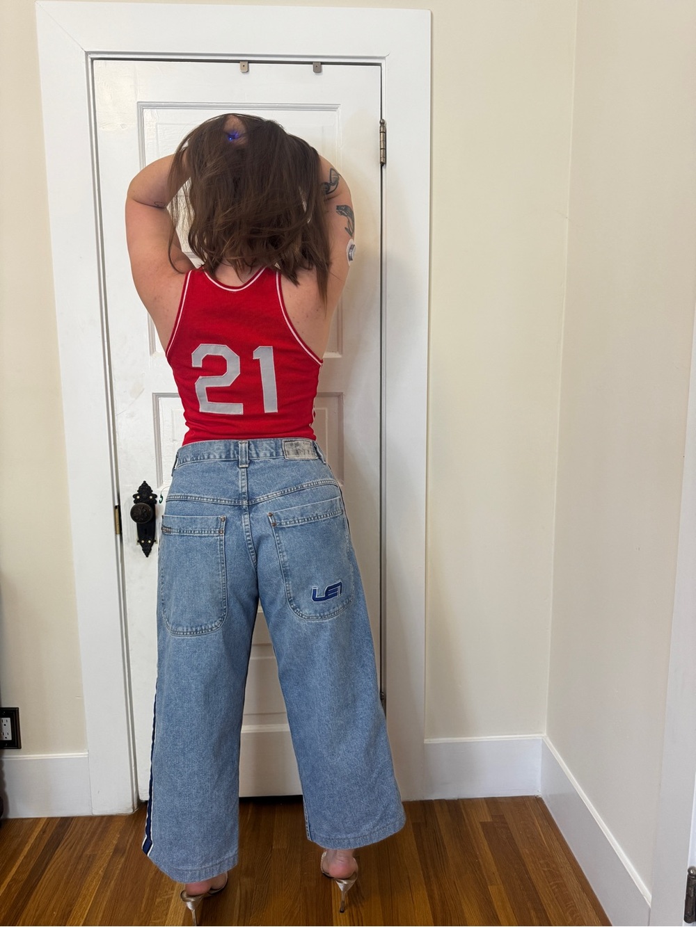90s Vintage LEI Techno Zone JNCO Style Rave Jeans Sz 32 - Picture 3 of 12